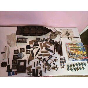 Mega Bloks 9895 Dragons Krystal Wars Man-O-War Ship Incomplete PreOwned As Is.